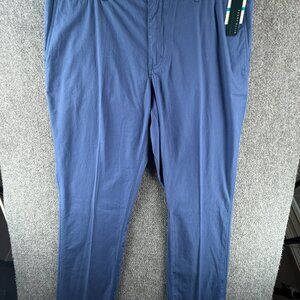 NWT Perry Ellis Chino Pants Persian Blue 36x34 All Cotton Casual Preppy Men